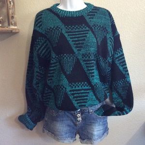 Vintage Large Geometric Grandpa Sweater 1202